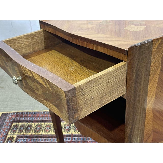 Louis XV Bedside Table in Rosewood and Oak, 1970s For Sale - Image 12 of 14