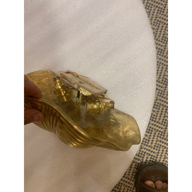 American 1940s Bronze Shell Sconces - a Pair For Sale - Image 3 of 8