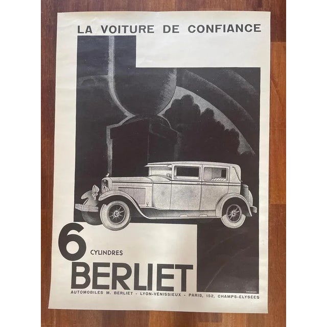 Vintage Black and White Poster by Berliet- Draeger, 1929 For Sale - Image 12 of 12