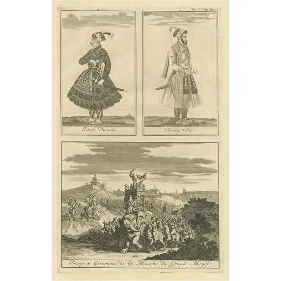 Chatelain, Portraits of Emperors and a Parade for The Grand Mogul, 1719, Print For Sale