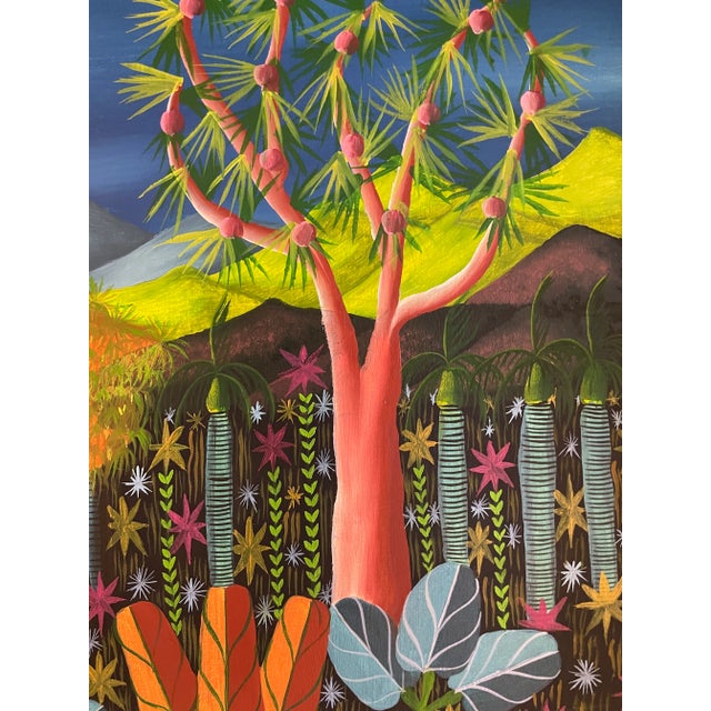 1980's Haitian Landscape Painting Signed J. Guercin For Sale - Image 10 of 11