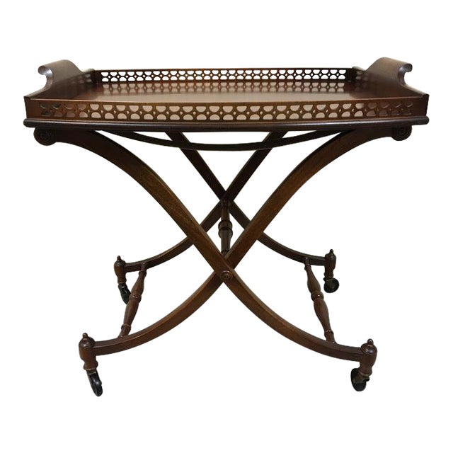 Mahogany Folding Butler S Tray On Casters By Fine Arts Furniture Company Chairish