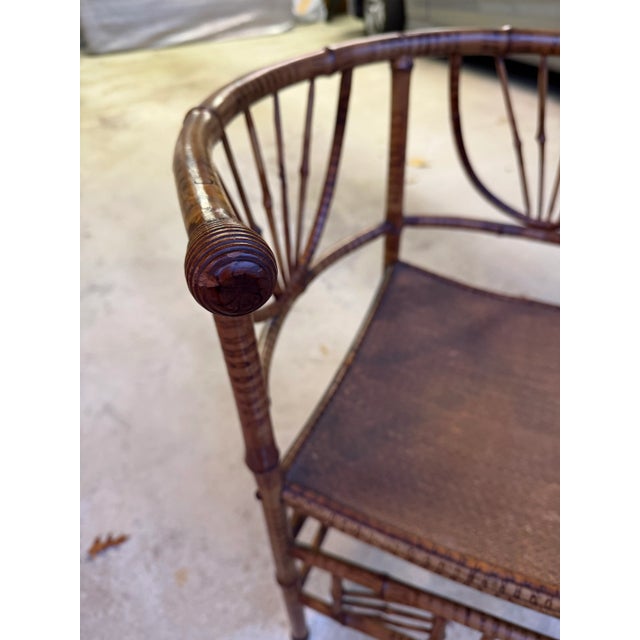 Antique Chinoiserie Bamboo Corner Chair For Sale - Image 4 of 7