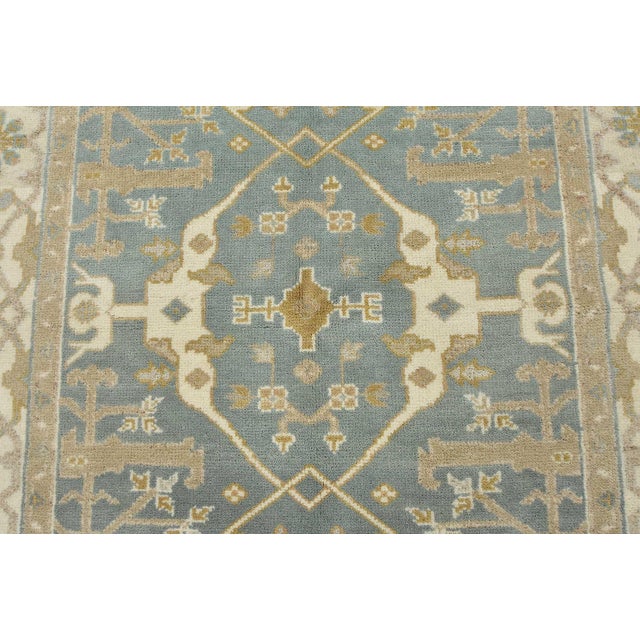2020s Oushak Rug 5’1” X 8’2” Blue Wool Tribal Hand-Knotted Oriental Carpet For Sale - Image 5 of 14