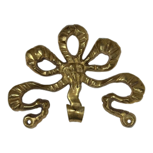 Vintage Brass Ribbon Bow Motif Wall Hook
