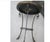 Brown 1980s Side Round Metal Table Dark Color With Painted Top For Sale - Image 8 of 12