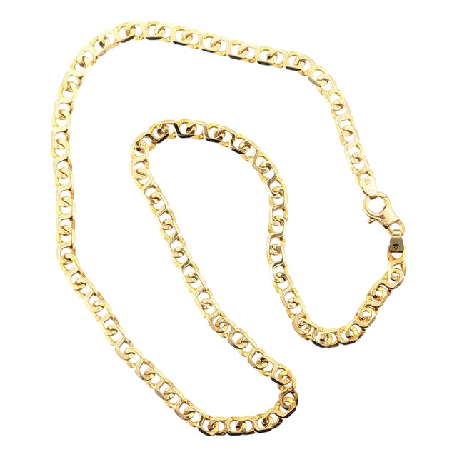 Late 20th-Century 14 Karat 20" 5.4mm Wide Open Link Neckchain For Sale