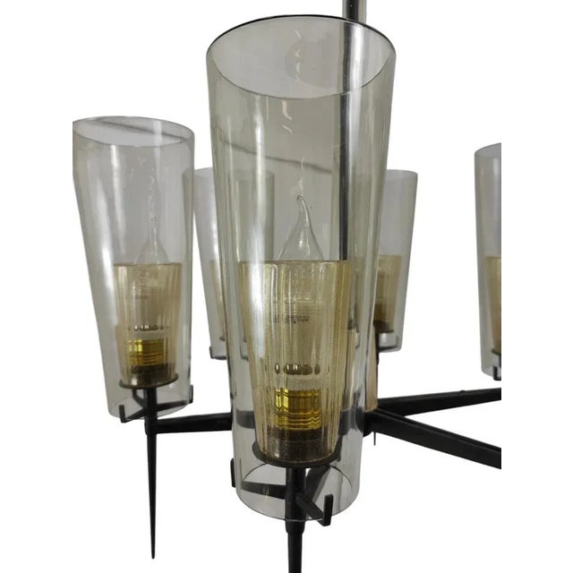 Ceiling Lamp in Brass and Murano Glass, 1950s For Sale - Image 4 of 9