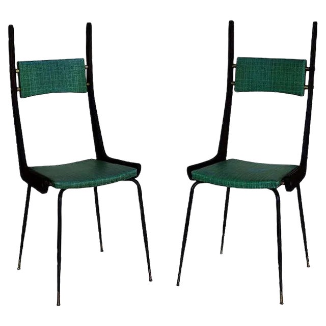 Set of Mid-Century Italian Side Chairs, 1950s For Sale