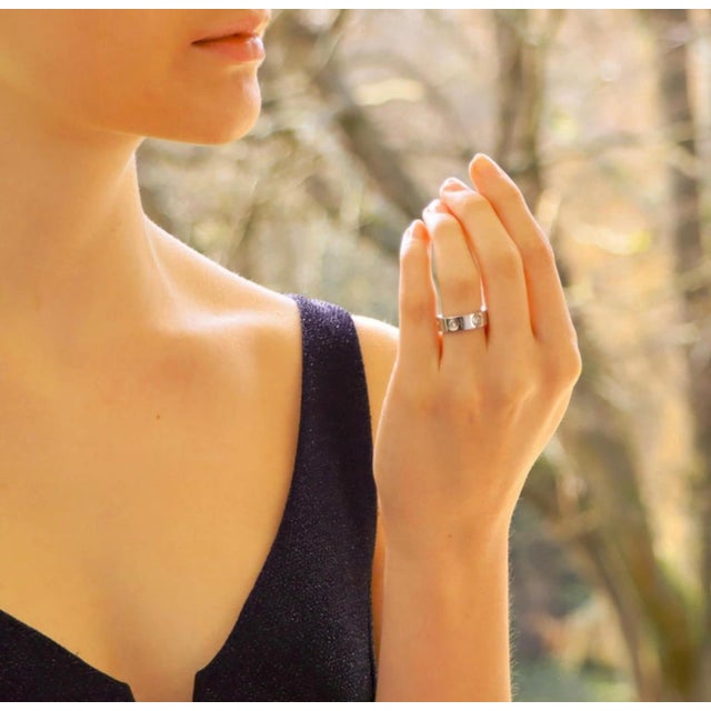 Cartier Authentic Classic Cartier "Love Ring" One Diamond Ring 18 Kt White Gold, 46 For Sale - Image 4 of 18