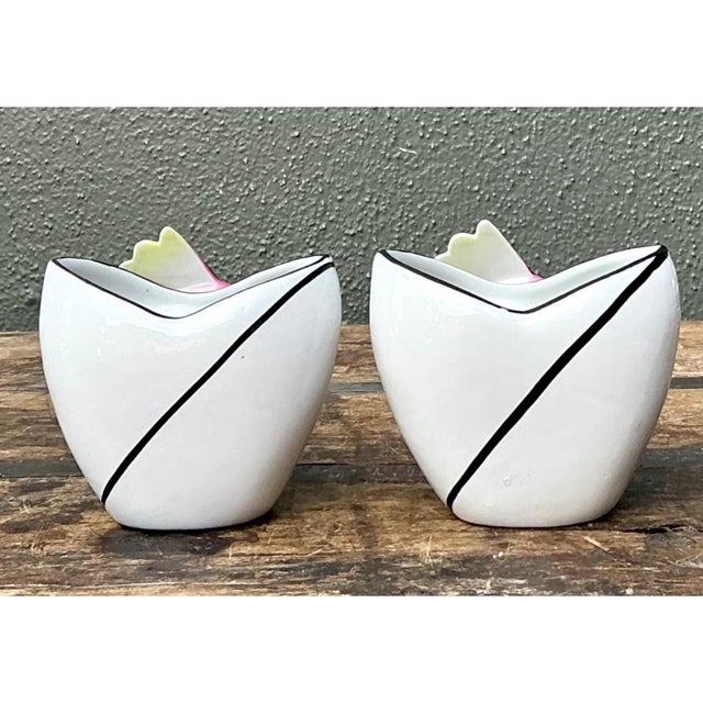 Royal Stafford Vintage Stafford Ceramic Leaping Fish Vases - Pair For Sale - Image 4 of 12