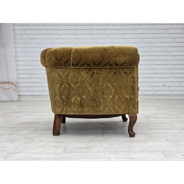 Wood Danish Relax Chair in Velour and Beech, 1950s For Sale - Image 7 of 18