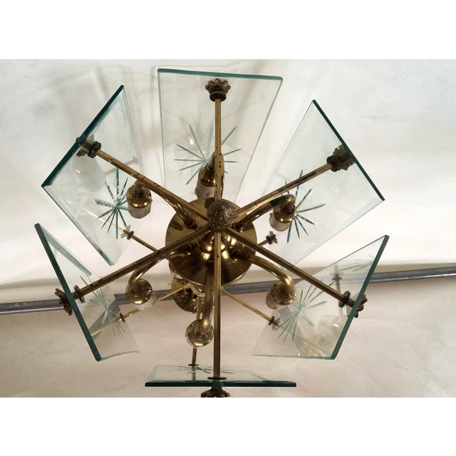 Art Deco Large Wall Lamps and Chandelier with 12 Lamps, 1970s, Set of 3 For Sale - Image 3 of 18