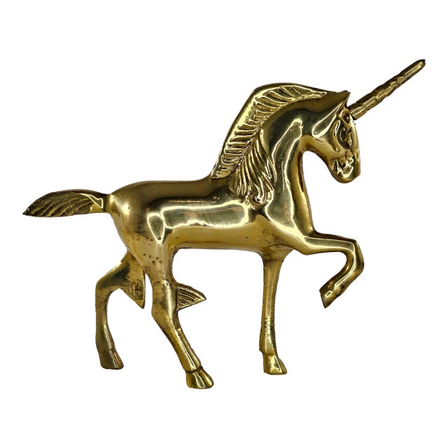 Vintage Brass Unicorn Figurine Walking Fantasy Mythical Chairish