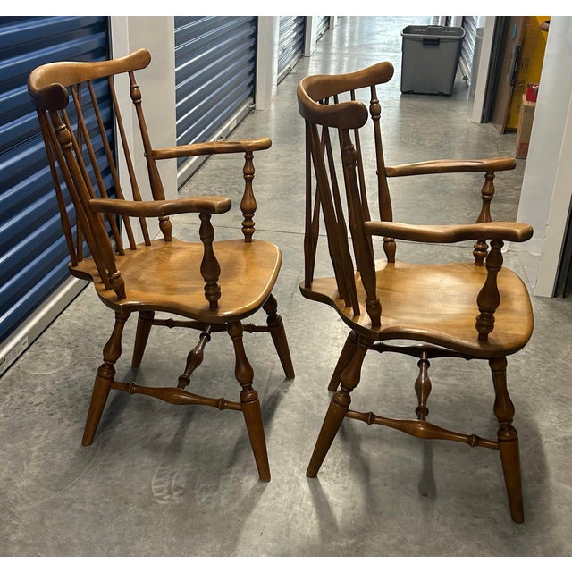 Late 20th Century Vintage Ethan Allen Dining Chairs Heirloom Maple ...