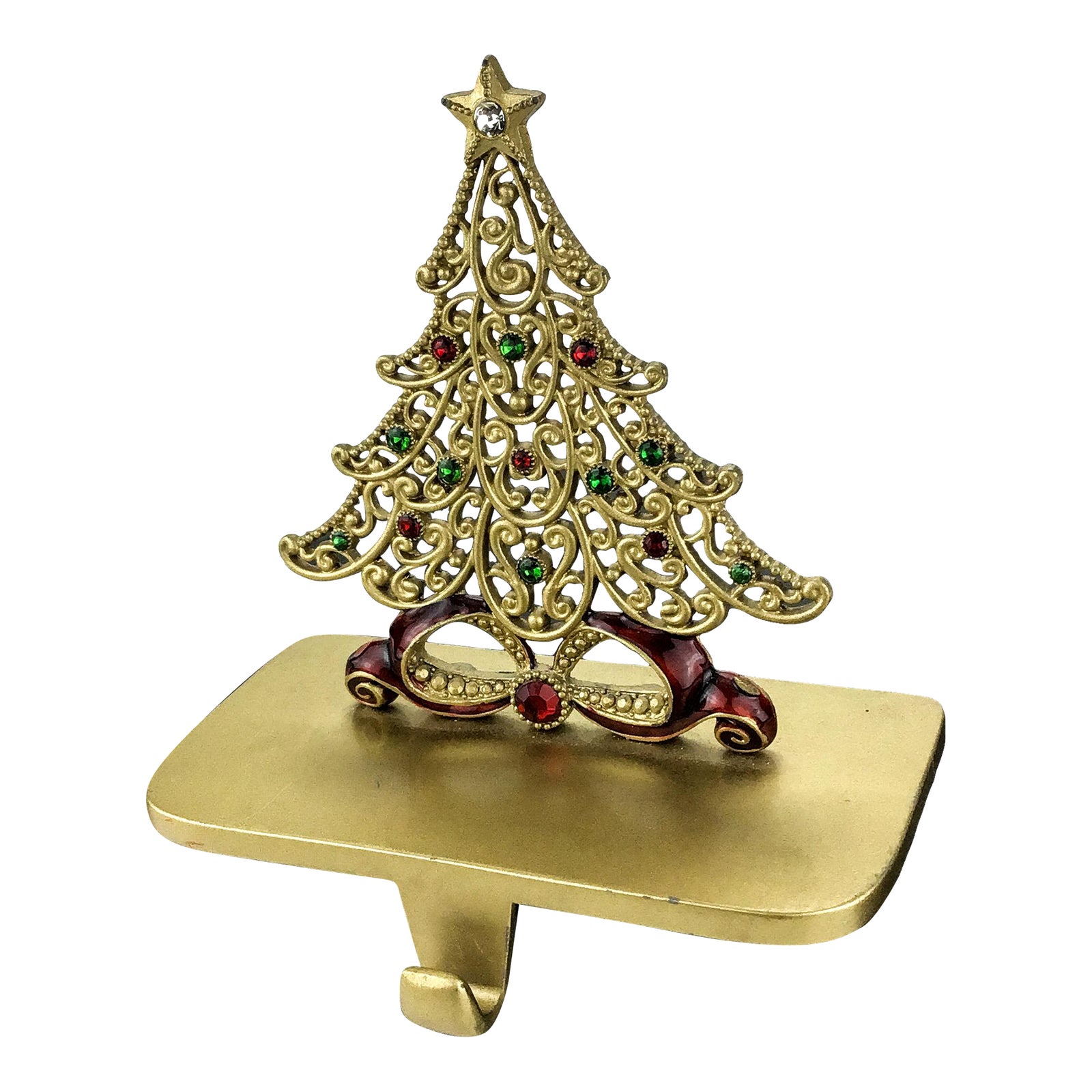 Vintage Golden Fireplace Stocking Holder Christmas Tree Chairish