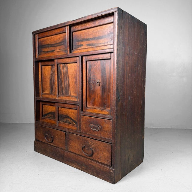 Japanese Tansu Cabinet with Sliding Doors, 1920s For Sale - Image 10 of 17