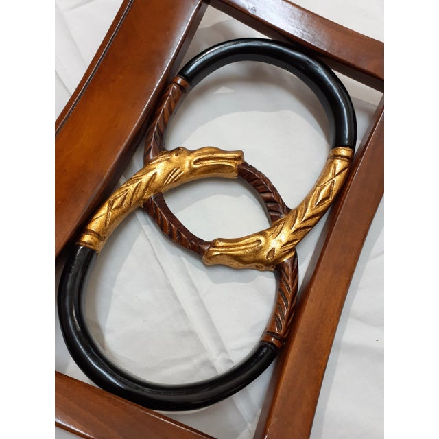 Carved Snakes and Clear Green-Blue Upholster Chair For Sale - Image 6 of 10