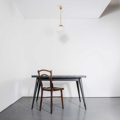 Vintage Plumb Bob Opaline Pendant Lamp, 1950s For Sale - Image 3 of 9