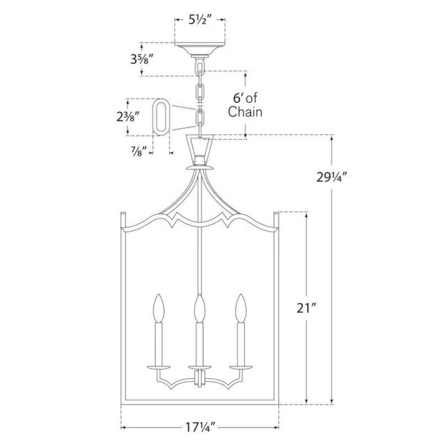 Transitional Chapman & Myers for Visual Comfort Signature Darlana Medium Fancy Lantern in Polished Nickel For Sale - Image 3 of 3