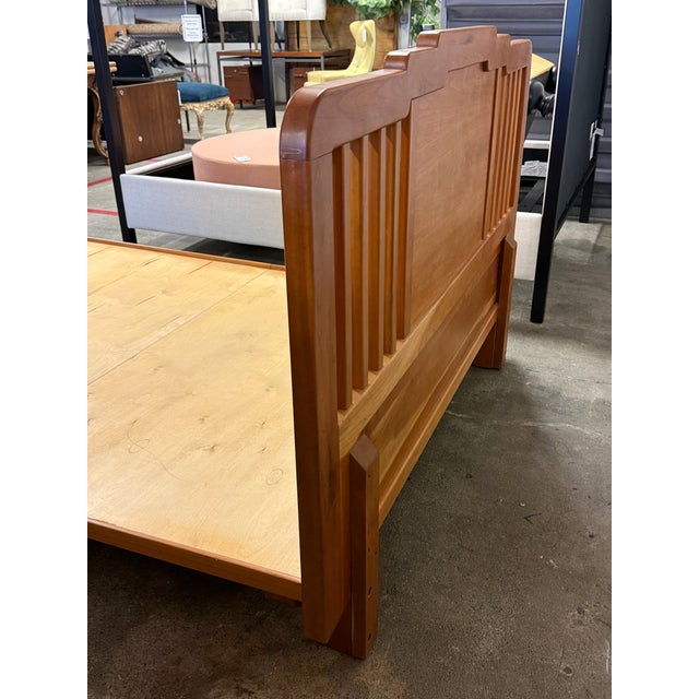 Wood Queen Size Handcrafted Bonsai Tree Cherry Wood Bed Frame For Sale - Image 7 of 12