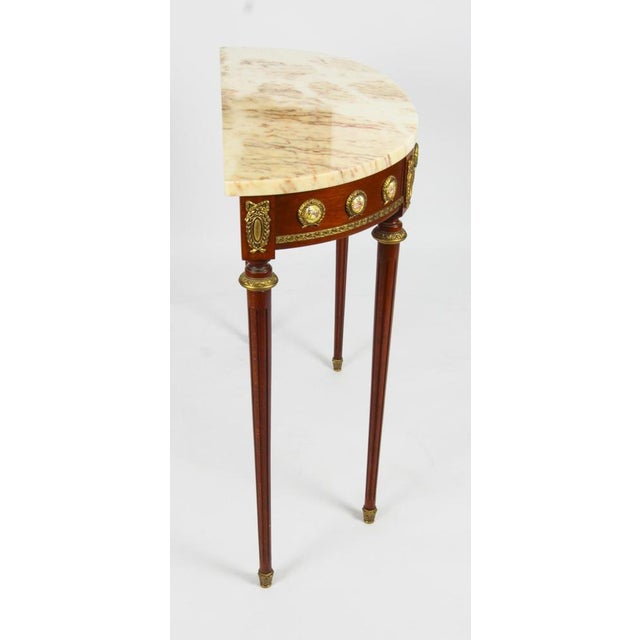 Ormolu & Porcelain Mounted Console Table & Mirror by Epstein, 20th Century, Set of 2 For Sale - Image 11 of 18