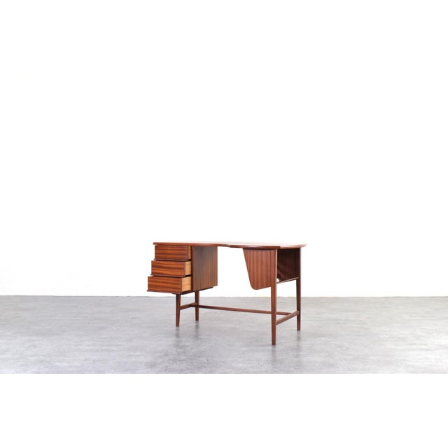 1960s Mid-Century Modern Kidney-Shaped Teak Desk, Denmark, 1960s For Sale - Image 5 of 17