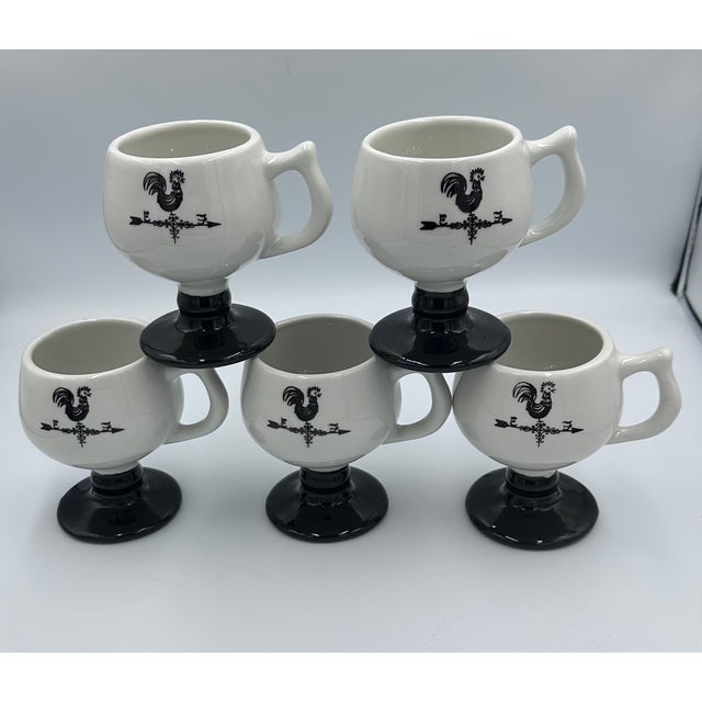 Mid-Century Modern 1950s Mid Century Modern Caribe Diner Puerto Rico Pedestal 5 Coffee Mug Rooster Weathervane For Sale - Image 3 of 6