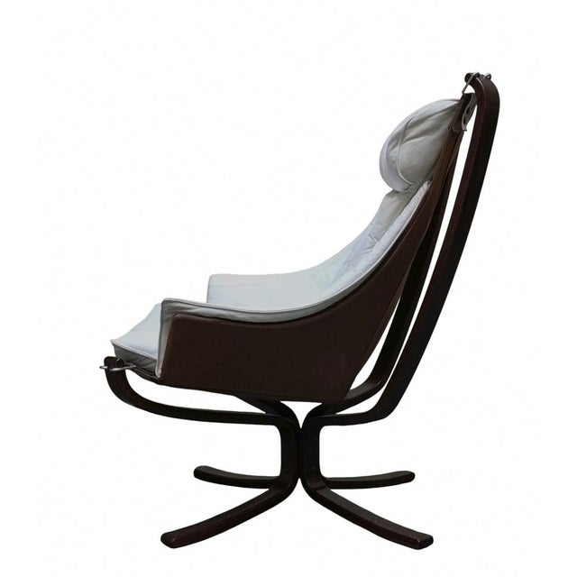 Vatne Møbler Viking Armchair in Poltrona Frau Leather by Sigurd Ressell for Vatne, Norway, 1980s For Sale - Image 4 of 13