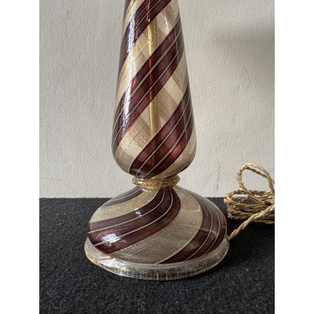 Gold Murano Glass Spiral Table Lamp by Ercole Barovier for Barovier & Toso, Italy, 1950s For Sale - Image 8 of 9