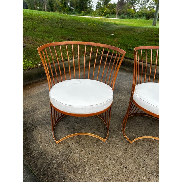 Iconic MCM Russel Woodard Set of 3 Iron Chairs For Sale - Image 10 of 12