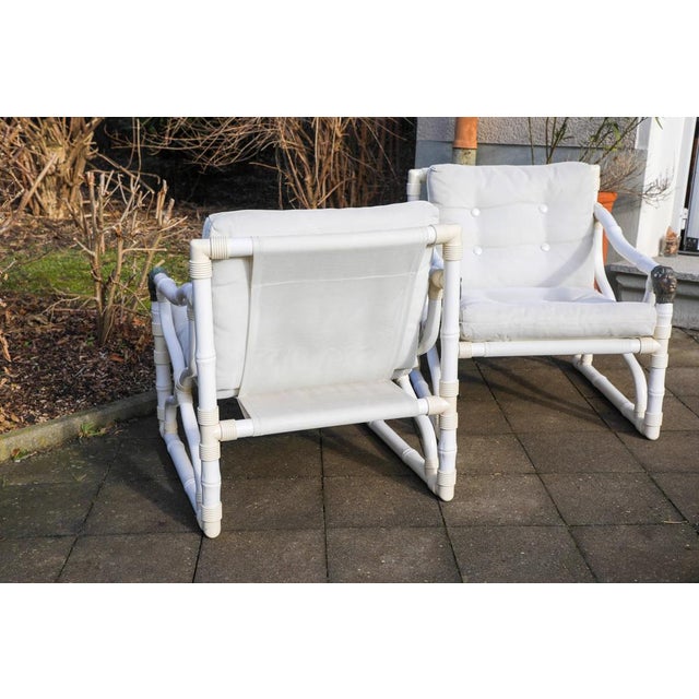 Vintage White Faux Bamboo Chairs by Kettal, 1980s, Set of 2 For Sale - Image 4 of 18
