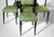 Mid-Century Modern Ico Parisi Style – Set of 6 Ebonized Wood Chairs With Green Upholstery For Sale - Image 3 of 18