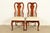Thomasville Thomasville Queen Anne Carved Solid Mahogany Side Chairs or Dining Chairs | Pair For Sale - Image 4 of 15