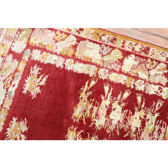 1920s Cherry Red Antique Turkish Melas Rug, Early 20th Century - 3'2" x 5'7" For Sale - Image 5 of 18