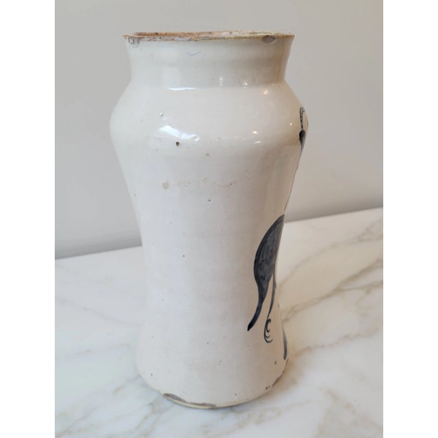19th C. Antique Spanish Pharmacy Jar, Known as an Albarelos For Sale - Image 4 of 8