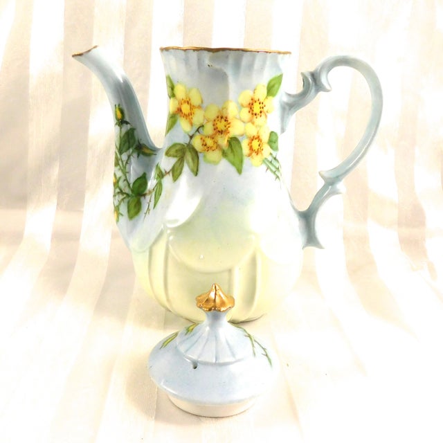 Contemporary 1950s Small Blue Floral Unmarked Teapot For Sale - Image 3 of 7