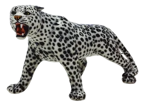 Snow Leopard Figurine in Ceramic by Ceramiche Boxer