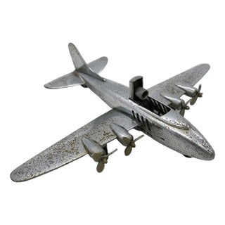 1940s Mid Century Chrome B-29 Superfortress Airplane Table Lighter by Hamilton For Sale