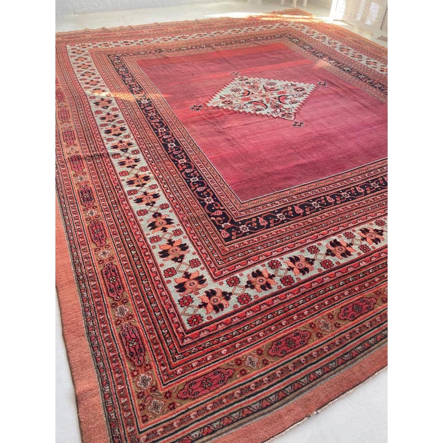 PALATIAL ANTIQUE CARPET Northeast Khorrassan Gem with Smokey Wine, Rug 13.2 x 15.7 For Sale - Image 10 of 17
