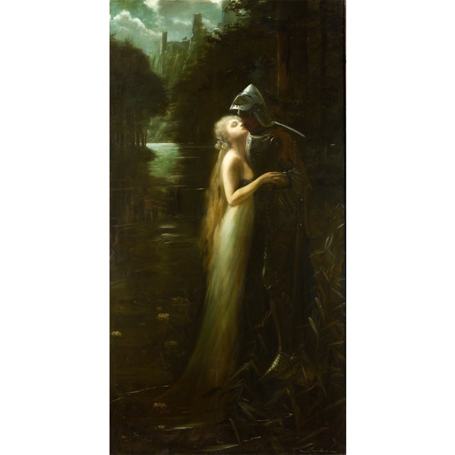 Robert Sauber, Lancelot and Guinevere, Oil on Canvas For Sale