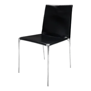 Black Leather Alma Chair by Roberto Barbieri for B&b Italia