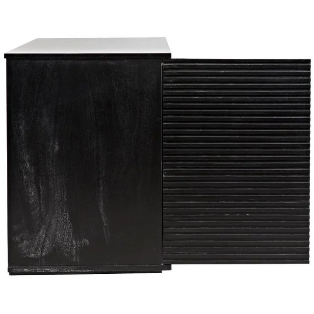 NOIR Smith 4 Door Sideboard, Hand Rubbed Black For Sale - Image 9 of 9