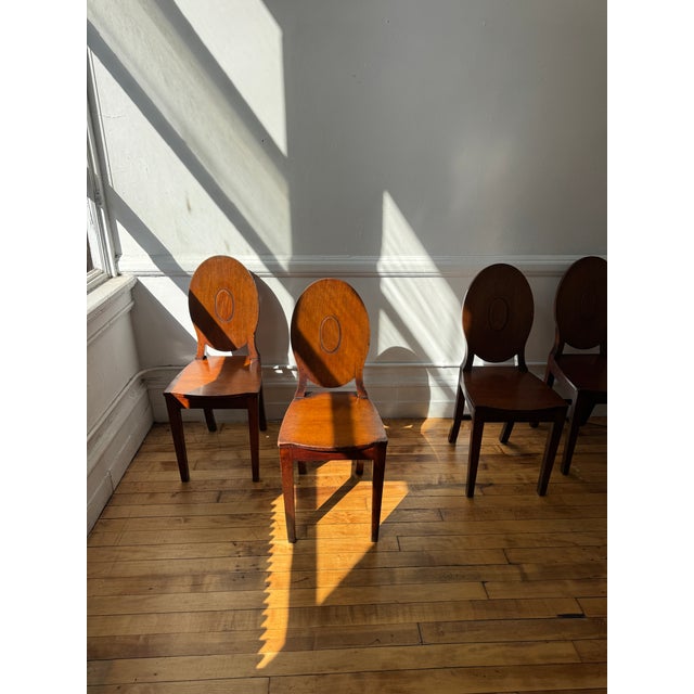 Set of Four George III Mahogany Hall Chairs, Circa 1780 For Sale - Image 4 of 9