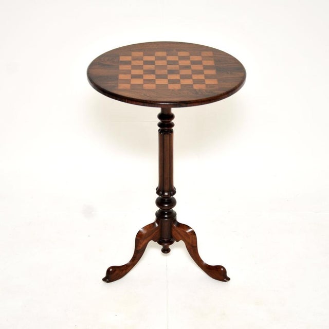 Brown Antique Victorian Inlaid Chess Table, 1860s For Sale - Image 8 of 8