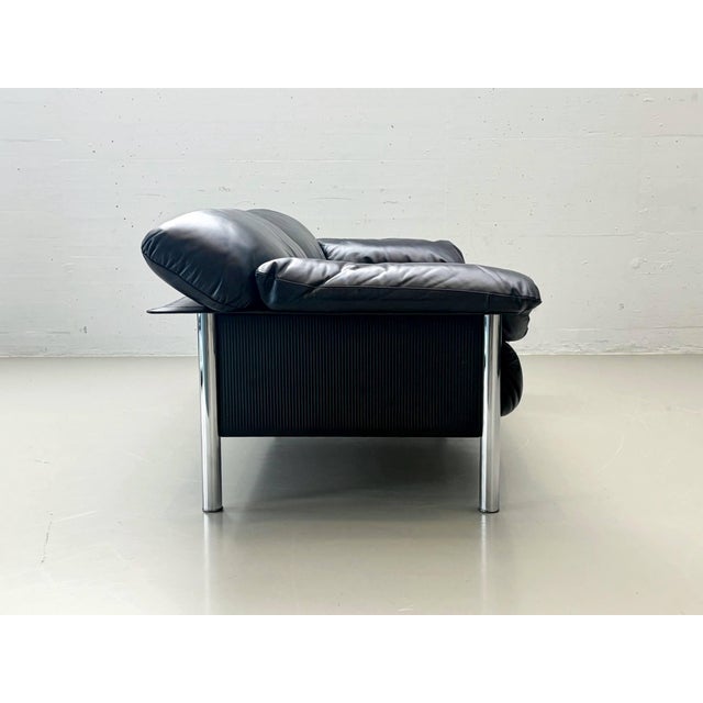 Two-Seater Sofa in Black Leather by Pierluigi Cerri for Poltrona Frau, Italy, 1990s For Sale - Image 12 of 17