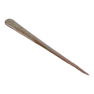 Tiffany Studios New York Zodiac Pattern Bronze Letter Opener For Sale