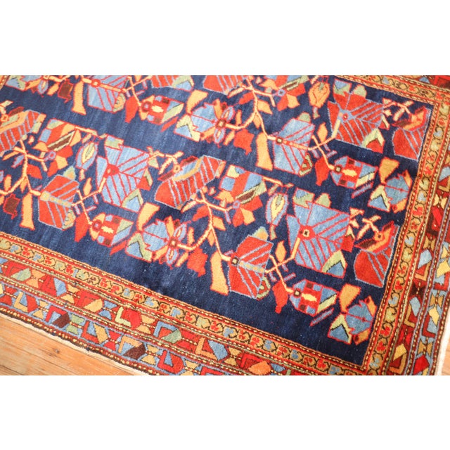 Red Zabihi Collection Vibrant Vintage Persian Rug - 4' x 5'6" For Sale - Image 8 of 10
