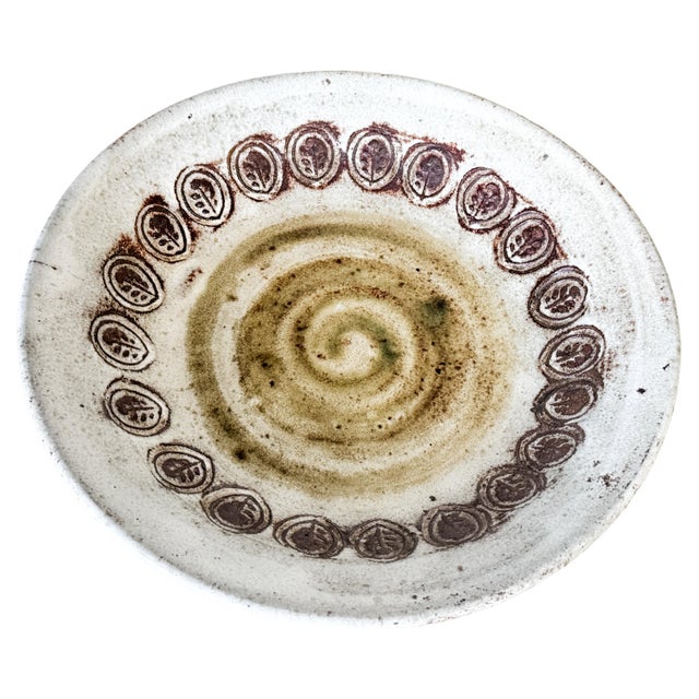 Mid-Century French Decorative Ceramic Dish attributed to Albert Thiry, 1960s For Sale - Image 3 of 14