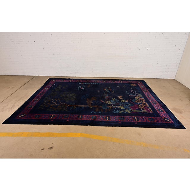 Art Deco Antique Chinese Art Deco Nichols Hand-Knotted Room Size Wool Rug, Circa 1920s For Sale - Image 3 of 8